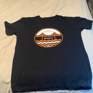 RVCA Black Short-Sleeve Tee with Orange & White San Francisco Graphic